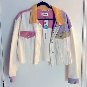 Never Worn! Vigoss Colorblock denim jacket- Large